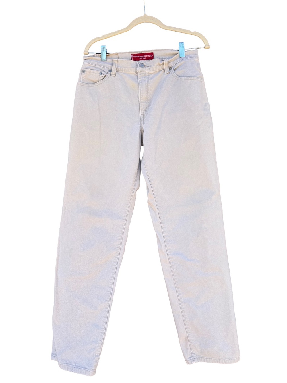 VTG 90s Levis 550 Women Classic Relaxed Stretch Jeans High Rise Tapered Tan 29 M